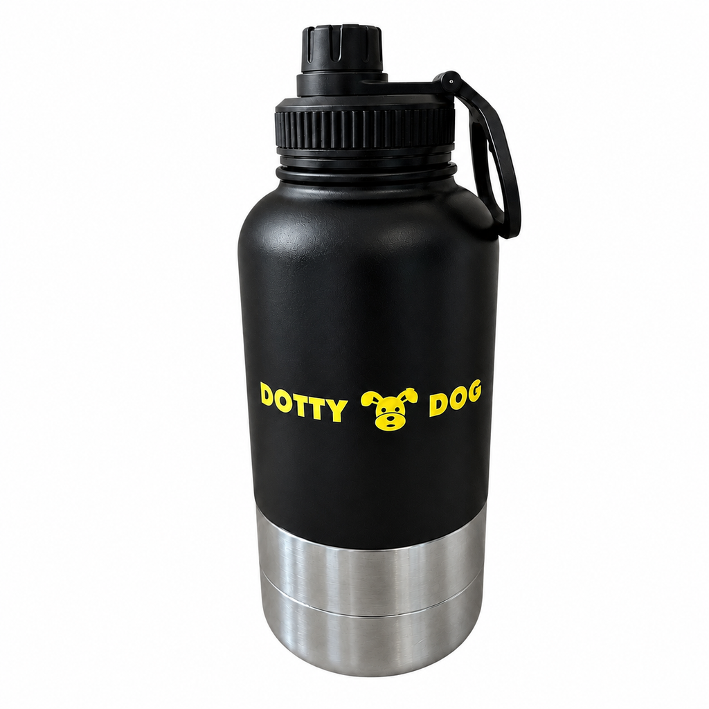 Dotty Dog 3-in-1 Water Bottle: Black