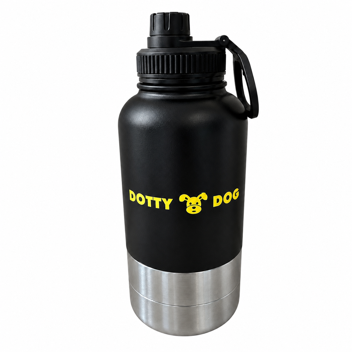 Dotty Dog 3-in-1 Water Bottle: Black