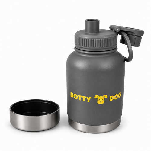 Dotty Dog 3-in-1 Water Bottle: Grey