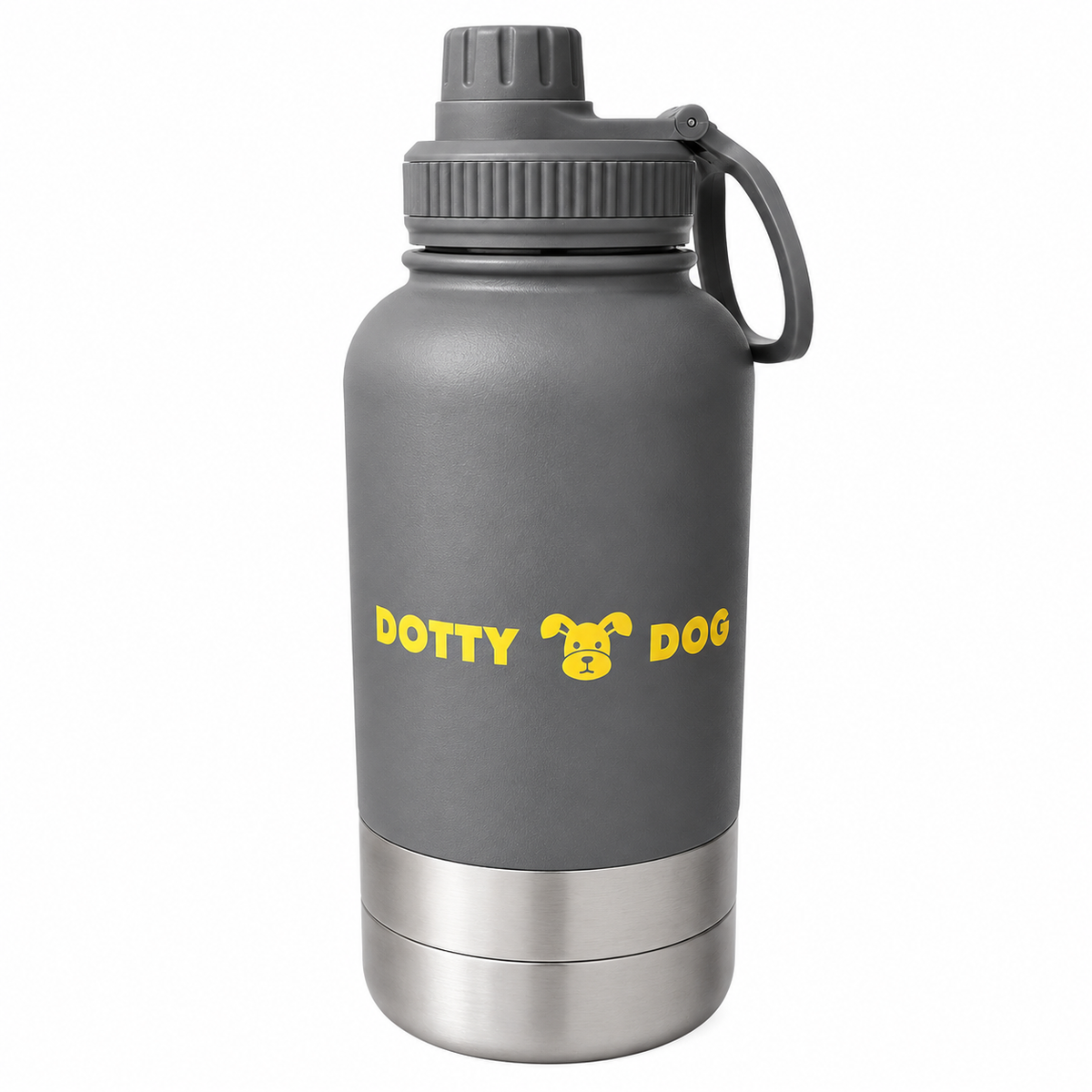 Dotty Dog 3-in-1 Water Bottle: Grey