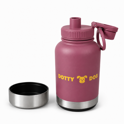 Dotty Dog 3-in-1 Water Bottle: Pink